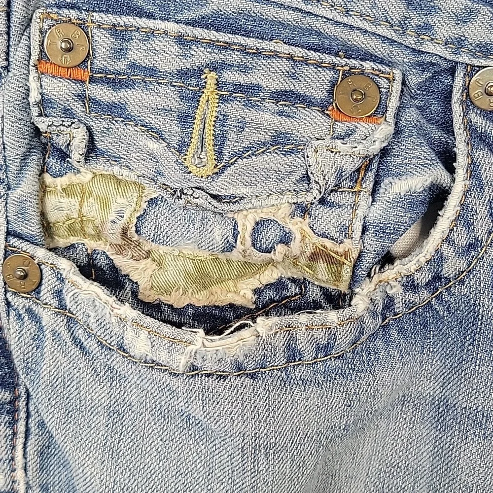 Y2K Rare True Religion Camo Flap Straight Flared Baggy Jeans‎ 34/32
